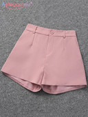 Aelegantmis Office Lady Pantaloni scurți uni pentru femei Vară 5 Y2k Pantaloni scurți largi, eleganti, la modă coreeană, pantaloni scurți cu talie înaltă