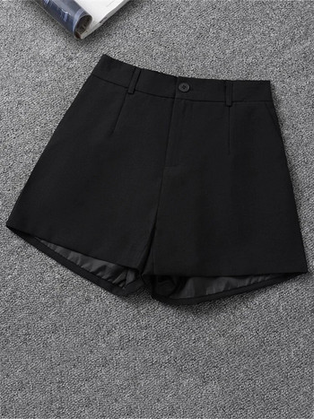 Aelegantmis Office Lady Solid Shorts For Women Summer 5 Y2k Свободни къси панталони Елегантни корейски модни шорти с висока талия