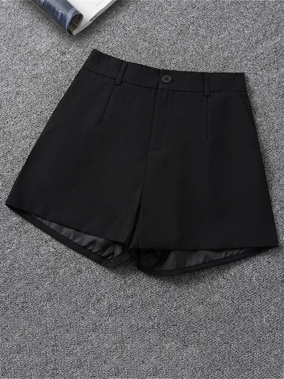 Aelegantmis Office Lady Pantaloni scurți uni pentru femei Vară 5 Y2k Pantaloni scurți largi, eleganti, la modă coreeană, pantaloni scurți cu talie înaltă