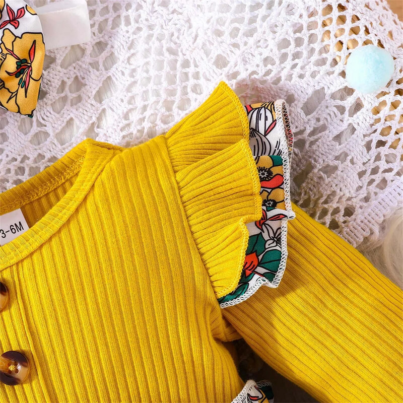Suknelė kūdikiams kūdikiams Pavasario rudens apranga Naujagimio ilgomis rankovėmis, gėlių raštais, princesės suknelės mažylio suknelės Vestido