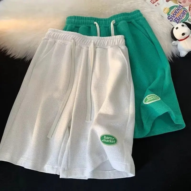 Moteriški šortai Vasariniai vienspalviai laisvos trumpos kelnės aukštu juosmeniu Sportinė apranga Moteriška 2023 m. apranga Laisvalaikio madingi šortai moterims