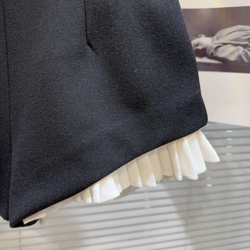 PREPOMP 2024 m. pavasario naujiena, Kalnų krištolas, metalinės sagos, rauktos, juodi šortai, moteriški GP217