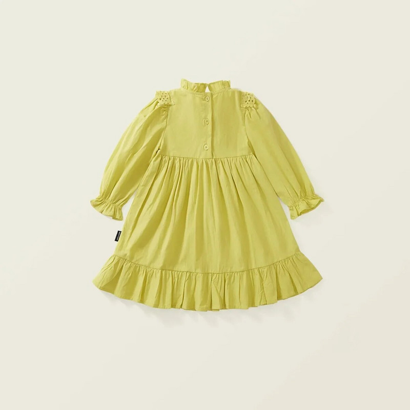 2024 m. pavasario naujiena vaikams kūdikiams mergaičių prancūziško stiliaus rūbai vaikams pilnomis rankovėmis, nėriniai, sušukuoti iki kelių Suknelė iki kelių mažylio apatiniai drabužiai 2–7 m.