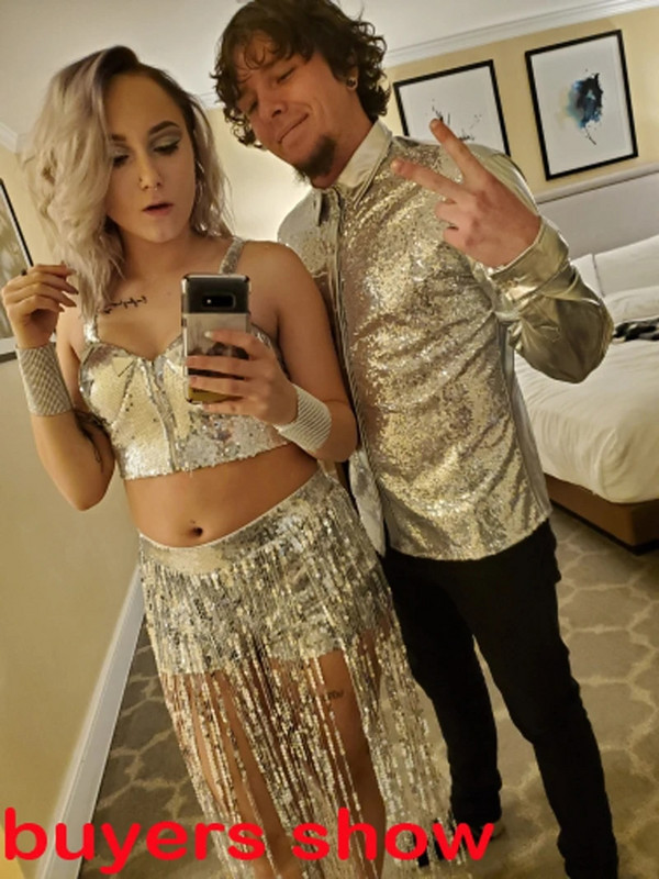 Sidabriniai metalo blizgučiai blizgantys marškiniai, vyriški 2023 m. Nauji 70-ųjų diskoteka, Helovino kostiumai