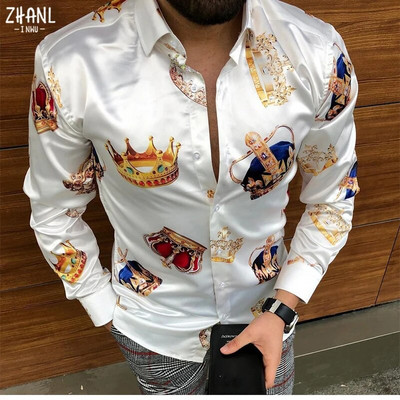 Cămașă de vară pentru bărbați, cu mânecă lungă, S-4XL, la modă HD, imprimat 3D, cu rever, cardigan cu un singur piept Cămașă hawaiană casual pentru bărbați 2023