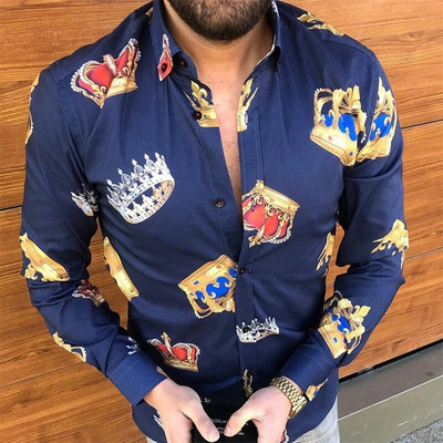 Cămașă de vară pentru bărbați, cu mânecă lungă, S-4XL, la modă HD, imprimat 3D, cu rever, cardigan cu un singur piept Cămașă hawaiană casual pentru bărbați 2023
