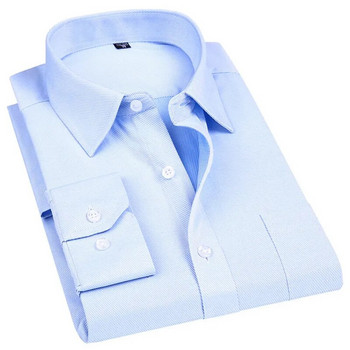 4XL 5XL 6XL 7XL 8XL Големи размери Мъжка бизнес ежедневна риза с дълги ръкави Бяла, синя, черна умни мъжки социални ризи за плюс