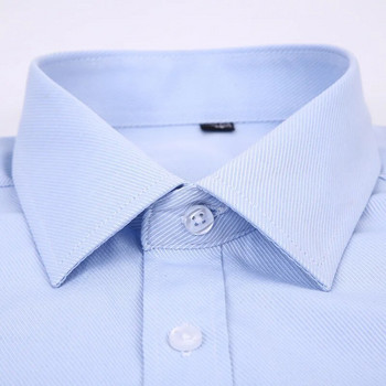 4XL 5XL 6XL 7XL 8XL Големи размери Мъжка бизнес ежедневна риза с дълги ръкави Бяла, синя, черна умни мъжки социални ризи за плюс
