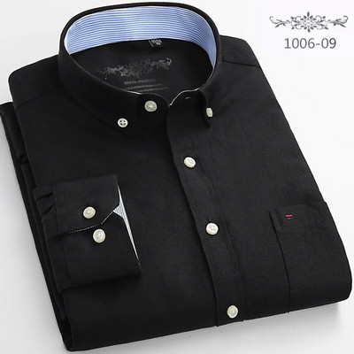 Nou în cămașă cu mânecă lungă pentru bărbați cămăși formale slim fit cămașă pliană albă articole de transport gratuit topuri haine de birou cu un singur buzunar