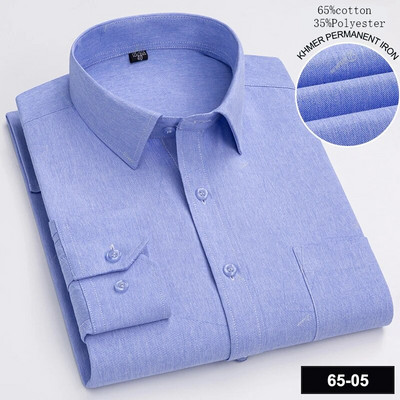 Nou în cămașă cu mânecă lungă pentru bărbați cămăși formale slim fit cămașă pliană albă articole de transport gratuit topuri haine de birou cu un singur buzunar