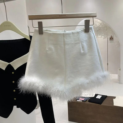 2023 Pantaloni scurți noi pentru femei, patchwork cu volane, tunică, pantaloni largi, culoare uni, șic, pantaloni scurți coreeani Pantalones Cortos De Mujer
