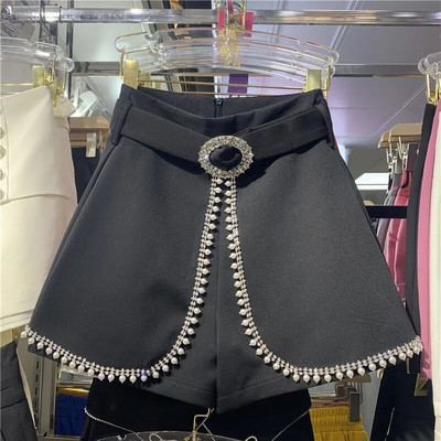 Pantaloni scurți pentru femei, cu talie înaltă, cu găurire fierbinte, pentru costum formal, pantaloni scurți pentru imbracaminte cu picioare largi, pantaloni scurți pentru femei, toamna 2022