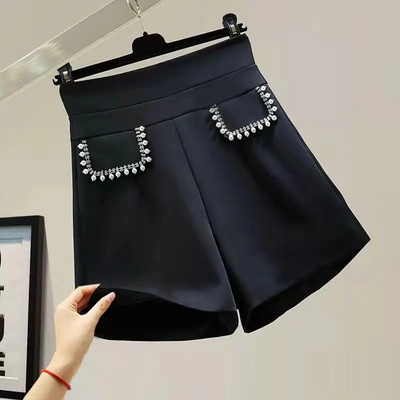 Pantaloni scurți pentru femei, cu talie înaltă, cu găurire fierbinte, pentru costum formal, pantaloni scurți pentru imbracaminte cu picioare largi, pantaloni scurți pentru femei, toamna 2022