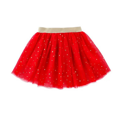 Moda Copii Fete Fuste din plasă Prințesă Pretty Stars Fluorescență Floral plisat Tutu Broderie Fată Dantela Faldas Haine de dans