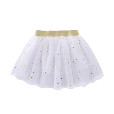 Moda Copii Fete Fuste din plasă Prințesă Pretty Stars Fluorescență Floral plisat Tutu Broderie Fată Dantela Faldas Haine de dans