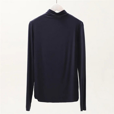 Rudens žiema, 2020 m. plius dydis Modaliniai medvilniniai apatiniai marškinėliai, vientisi ilgomis rankovėmis korėjietiška palaidinė Moteriški viršūnės ir palaidinės