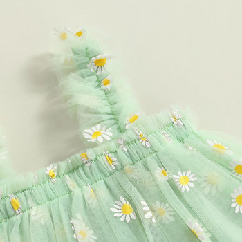 Citgeett Καλοκαιρινό νήπιο Παιδικά Κορίτσια Φόρεμα Πριγκίπισσας Μαργαρίτα Φρούτα Κέντημα Αμάνικο Φόρεμα σφεντόνα Casual Ρούχα από τούλι