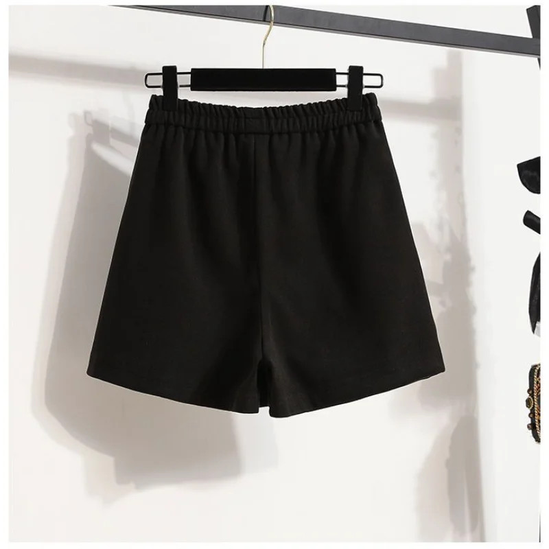Didelio dydžio naujos netaisyklingos klostuotos kelnės sijonas rudeninis žieminis elastingas juosmuo Laisvas tvirtas A formos šortai Vintažiniai laisvalaikio moteriški drabužiai