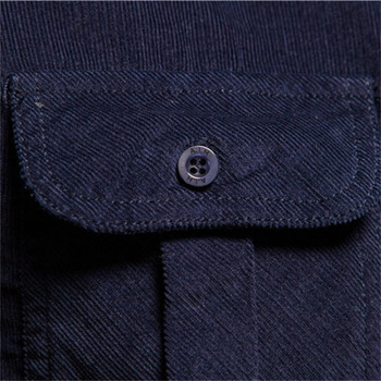 2021 Нова едноредна мъжка риза от 100% памук Бизнес ежедневни модни едноцветни кадифени мъжки ризи Есенна тънка мъжка риза