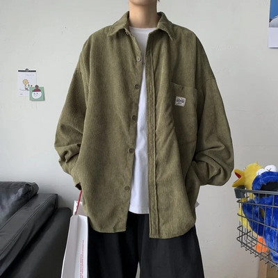 Prowow îmbrăcăminte în stil japonez Cămașă din catifea bărbați cu mâneci lungi de vară în stil subțire poartă haină frumoșă primăvara și toamna