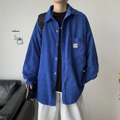 Prowow îmbrăcăminte în stil japonez Cămașă din catifea bărbați cu mâneci lungi de vară în stil subțire poartă haină frumoșă primăvara și toamna