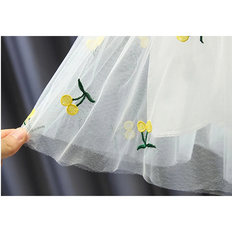 Mieli siuvinėti mergaičių tinkliniai princesės tutu sijonai vasariniai klostuoti mini sijonai Karnavaliniai pasirodymai vakarėliui šokių drabužiai 1-14m.