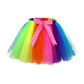 Fusta tutu curcubeu pentru copii Fenical Costum pentru fetiță Fusta din plasă de balet pentru petrecere de Carneval Dancing Performance Crăciun Unicorn