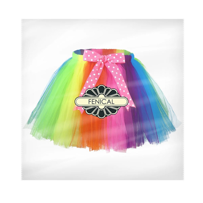 Fenical Kids Rainbow Tutu Sijonas Kūdikių Kostiumui Baleto Tinklinis sijonas Karnavaliniam Vakarėliui Kalėdų Vienaragis