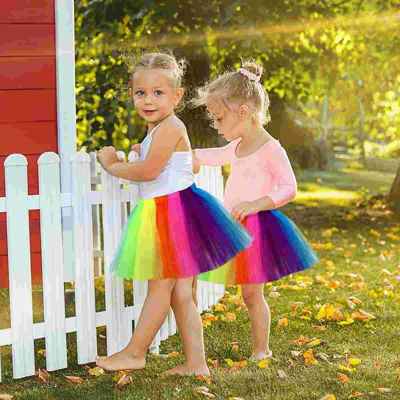 Fenical Kids Rainbow Tutu Sijonas Kūdikių Kostiumui Baleto Tinklinis sijonas Karnavaliniam Vakarėliui Kalėdų Vienaragis