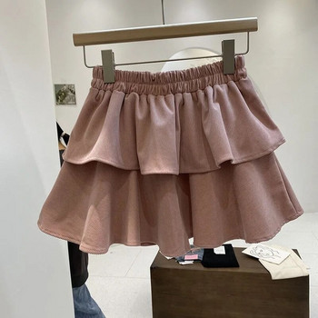 Кадифена пола за момичета Детски поли Тийнейджърска къса рокля 2024 Пролет Есен 2 до 14 години Детска плътна бална рокля в корейски стил