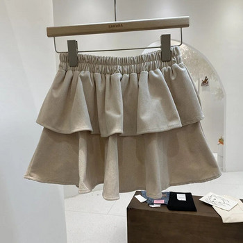 Кадифена пола за момичета Детски поли Тийнейджърска къса рокля 2024 Пролет Есен 2 до 14 години Детска плътна бална рокля в корейски стил