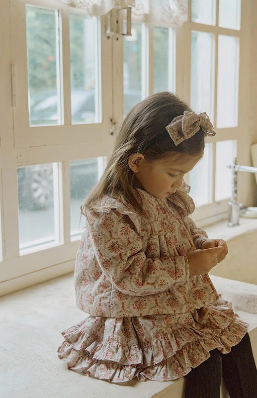 Suknja, jesen 2023., nova korejska dječja odjeća za djevojčice s retro uzorkom, opuštena, slatka korejska, atraktivan elastični struk