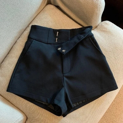 Pantaloni scurți pentru femei MEXZT Y2K Pantaloni scurți negri pentru femei Harajuku Elegance Pantaloni scurți cu talie înaltă A Line Slim Casual Hot Girl Pantaloni drepti sexy