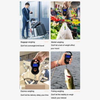 Електронна висяща везна 50 кг 10 г LCD кухненска цифрова везна Подсветка Риболовни тежести Джобна везна Везни за багаж