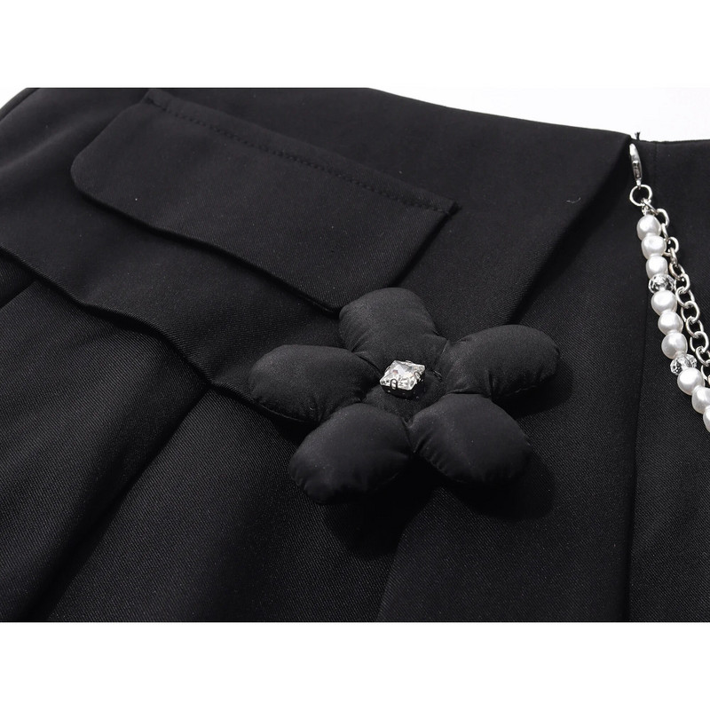 Mergaičių sijonai Vintažiniai vaikams Saldūs klostuoti sijonai Grandinė Pearl aukšto juosmens sijonai Mokykliniai paaugliai Mergaičių drabužiai 3 4 6 8 10 12 14 m.