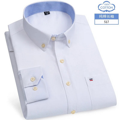 Mărimea M ~ 7XL 100% bumbac pur Oxford Cămăși pentru bărbați în carouri în dungi Cămașă cu mânecă lungă de înaltă calitate pentru bărbați Cămașă cu nasturi