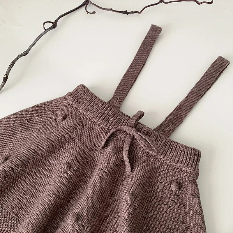 Slatka dječja pamučna suknja za djevojčice Jesen Zima Dječja dječja djevojčica Naramenice Jednobojna suknja Dječja odjeća Haljina