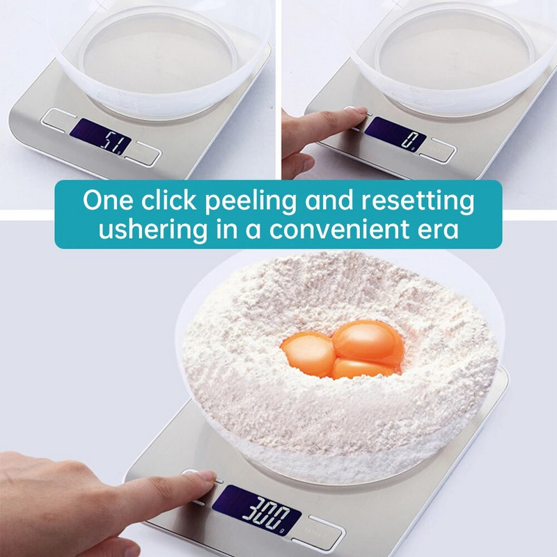 5/10 KG mini virtuvės svarstyklės Nešiojamos nerūdijančio plieno maisto svarstyklės LED skaitmeninės elektroninės svarstyklės buitinės įkraunamos kepimo svarstyklės