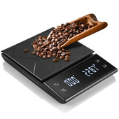 USB įkraunamos virtuvinės svarstyklės Tikslios elektroninės svarstyklės su laikmačiu Išmaniosios skaitmeninės kavos svarstyklės su maistinėmis svarstyklėmis 3KG/0,1g