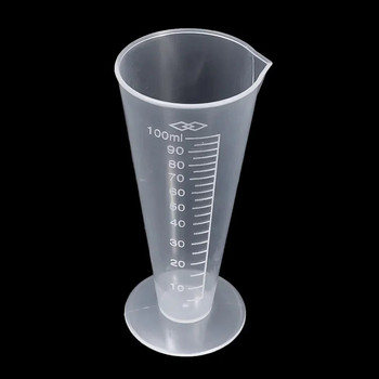 2τμχ Μεζούρα 50ml/100ml PlasticTriangular Graduate Plastic Beaker Graduated Measuring Cup for Laboratory Home Kitchen Test