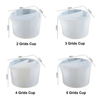 2/3/4/5 Grids Silicone Distributing Cup Liquid Pigment Color Mixing Cup Resin Cup for DIY Epoxy Resin Crafts Tools Making