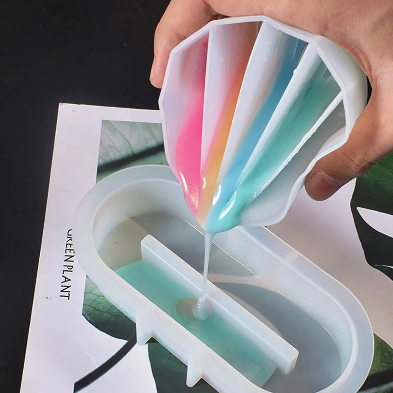 Cupă de distribuție din silicon cu 2/3/4/5 grile, ceașcă de amestecare a culorilor din rășină cu pigment lichid, ceașcă din rășină pentru artizanat cu rășină epoxidica, instrumente de fabricare