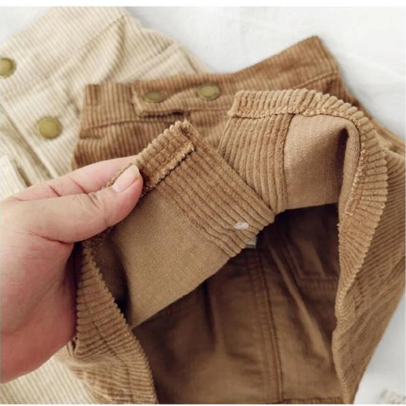 Kūdikių mergaičių velvetinis sijonas vaikams, užsegamas sijonas paaugliams, trumpa suknelė su kišenėmis 2024 m. pavasario rudens vaikiški drabužiai korėjietiško stiliaus