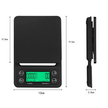 Walfos 3000g/0.1g 5000g/0.1g Кухненска везна за храна с таймер Високопрецизни многофункционални преносими везни Цифров LCD инструмент за тегло
