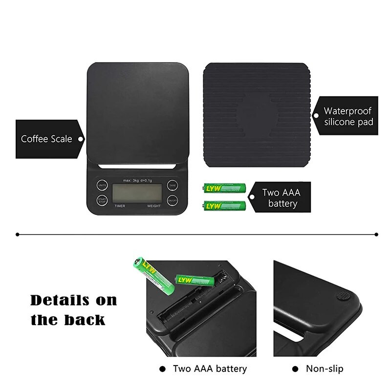 Walfos 3000g/0,1g 5000g/0,1g virtuvės maisto svarstyklės su laikmačiu, didelio tikslumo daugiafunkcinės saugios svarstyklės Skaitmeninis LCD svorio įrankis