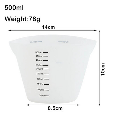 Silikoninis matavimo puodelis su skaidraus mastelio, maisto kokybės, patvarus, nepridegantis „pasidaryk pats“ pyragas, epoksidinės dervos papuošalai, virtuvės kepimo įrankiai