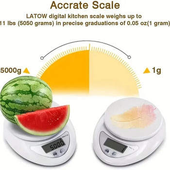 5kg/1g Преносима цифрова везна LED Електронни везни Пощенски хранителен баланс Измерване на тегло LED Електронни везни Кухненски джаджи