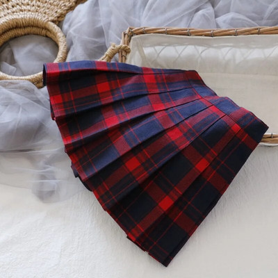 Fusta fete pantaloni scurți talie înaltă fuste cu zăbrele pentru școală, cu pliuri, haine pentru fetițe, dans mini fuste pentru fete, falda kawaii