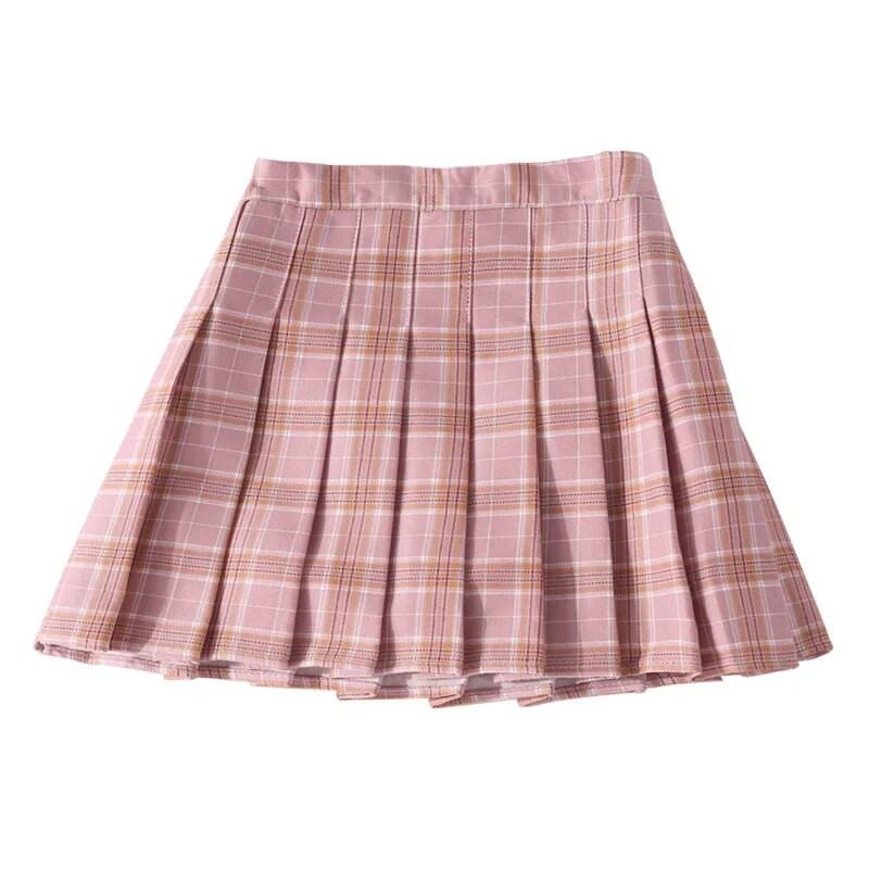 Fusta fete pantaloni scurți talie înaltă fuste cu zăbrele pentru școală, cu pliuri, haine pentru fetițe, dans mini fuste pentru fete, falda kawaii