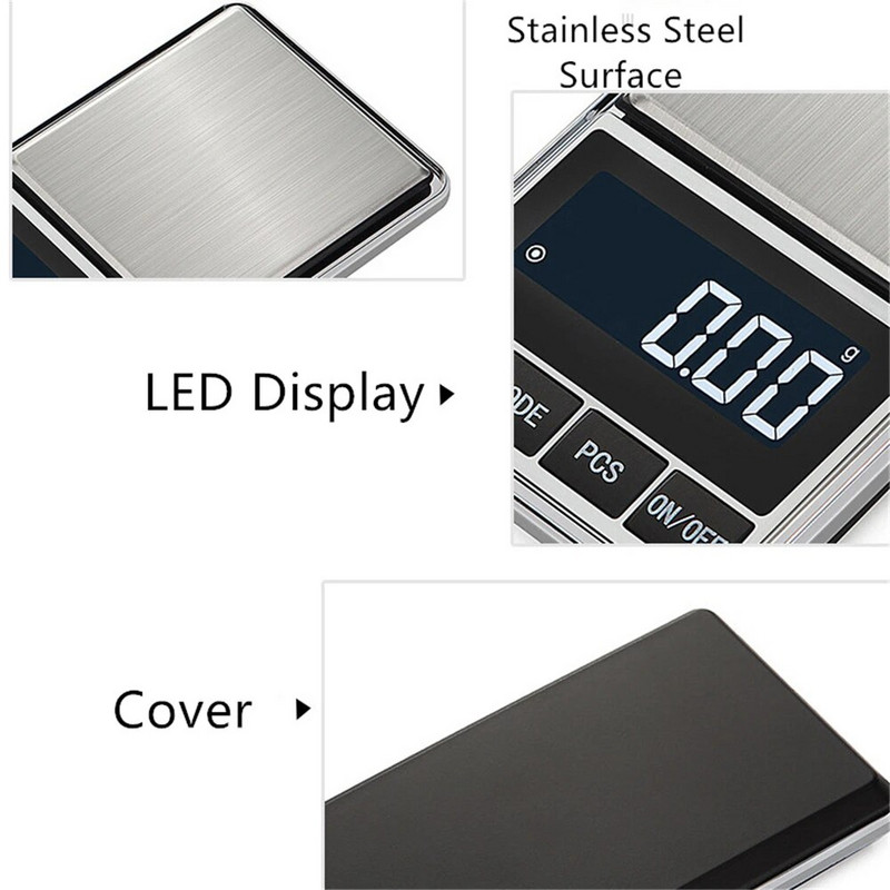 Elektroninės juvelyrikos svarstyklės Mini Balance Gram Svarstyklės 0,01g Aukso Tikslumo Skaitmeninės Kišeninės Svarstyklės Virtuvės Svarstyklės